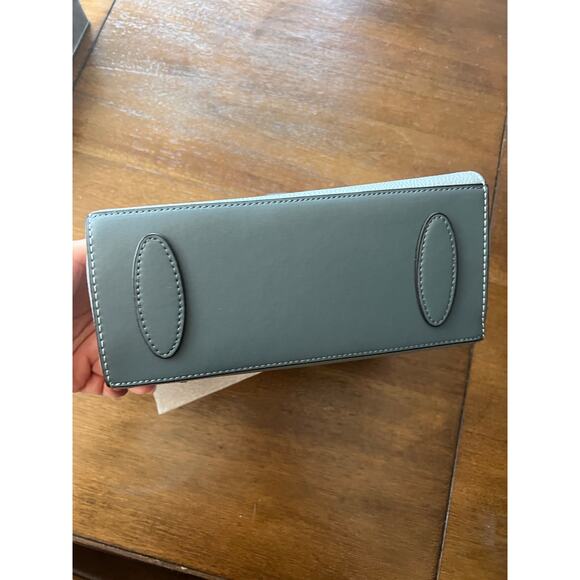 Genuine Leather Blue Purse Envelope Clutch Adjustable Straps - Picture 8 of 10